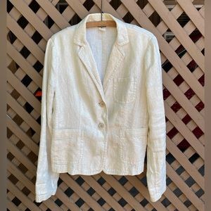 J. Crew Linen Metallic Cream Blazer Size 8